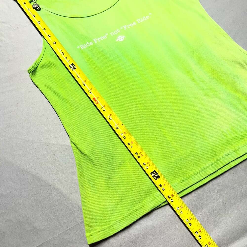 Harley Davidson Tank Top Green Ride Free Not Free Ride - Picture 8 of 10